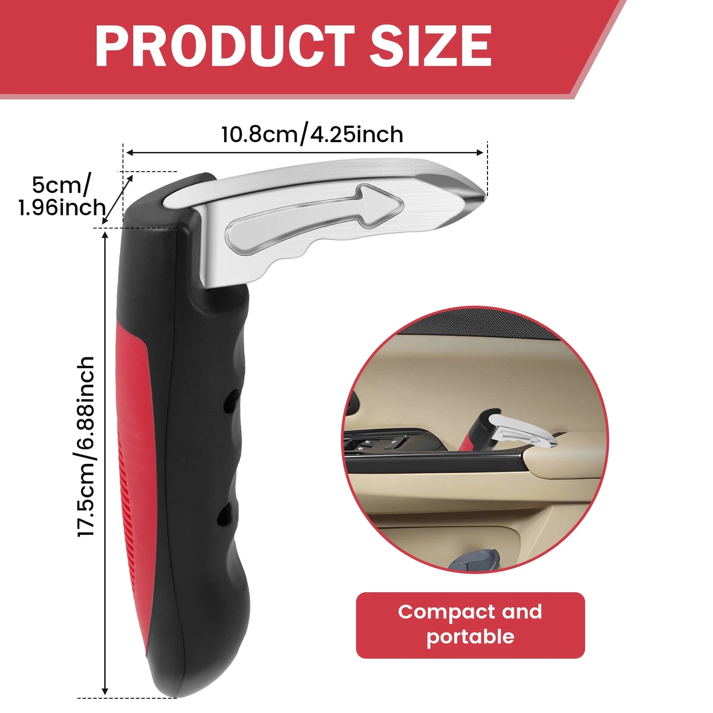 Car Door Assist Handle 2 in 1 Multifunction Vehicle Support Handles Window Breaker Portable Automotive Car Handle Assist